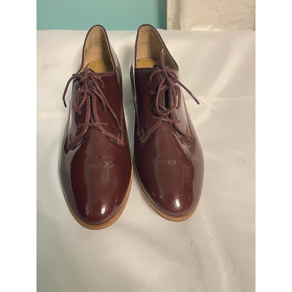 Vintage Bass & Co Shoes Womens 9M Dress Ella Burgundy Patent Leather Bin2